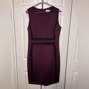 Gently worn plum colored Calvin Klein dress, size 12
